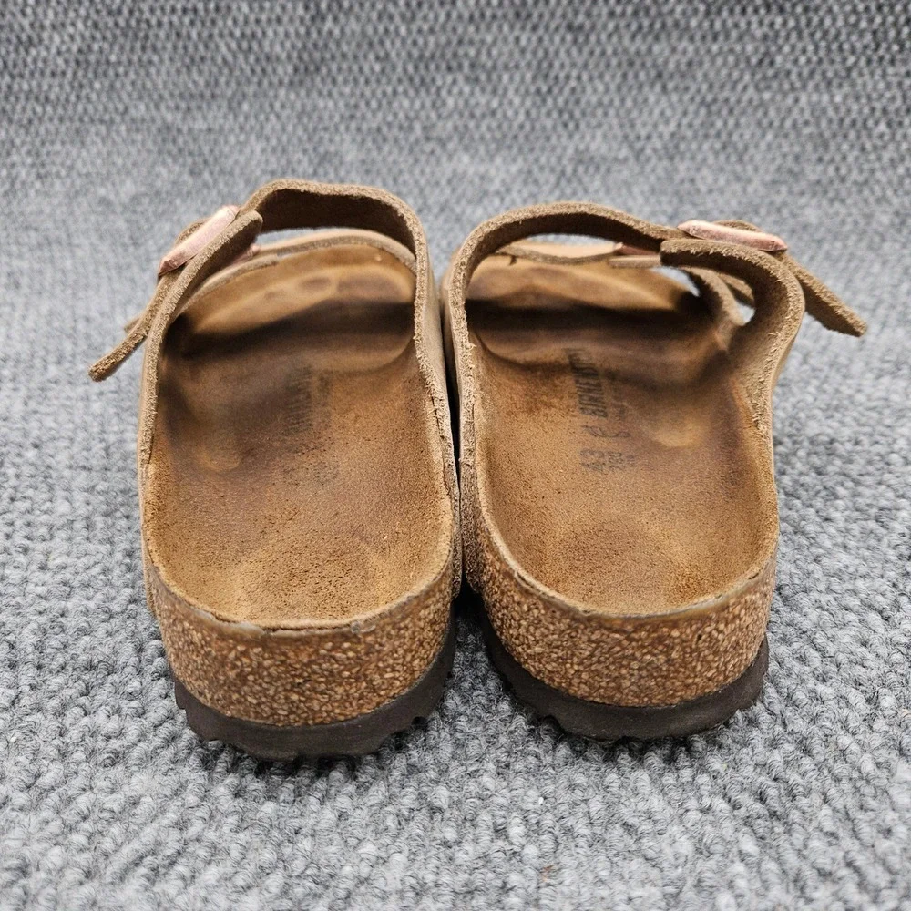 Birkenstock (Men's 43 US 10) Tan Sandals Arizona Leather Two Strap Slide Comfort